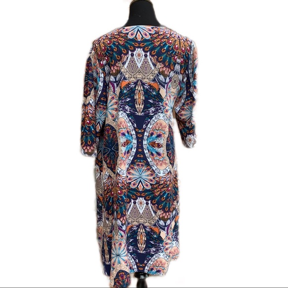 Cowgirl Justice SZ M Long Kimono Native American Print 3/4” Sleeves Kimono - Picture 3 of 7